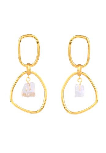 Créoles quartz blanc mercure en or jaune, un éclat de pureté à porter
