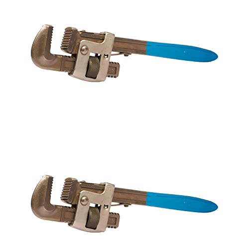 Image of AGRICO Tata 12 Inch Pipe Wrench Set | Heavy Duty Stillson Type Adjustable Jaw Spanner for Pipes | Chrome Vanadium Steel with Anti Slip Grip | For Plumbing, Industrial & Home Repair Use | Pack of 2