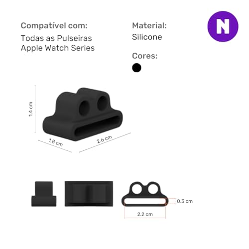 NERDCASE, Suporte para Fones, Pulseira Smartwatch, Silicone Preto