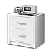 Stella Trading PEPE - Comodino con due cassetti, Per camera da letto, Bianco, 39 x 38.5 x 28.2 cm