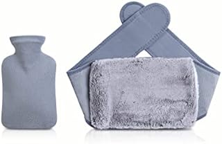 waya hot Water Bottle Belt to Relieve Back Pain Thickened Super Soft Rabbit Hair hot Water Bottle, Gray, One Size