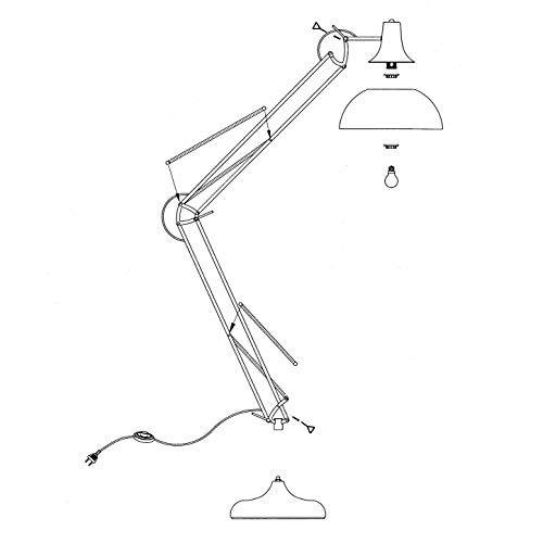 Lámpara de pie con interruptor Borgillio para luz de lectura 6