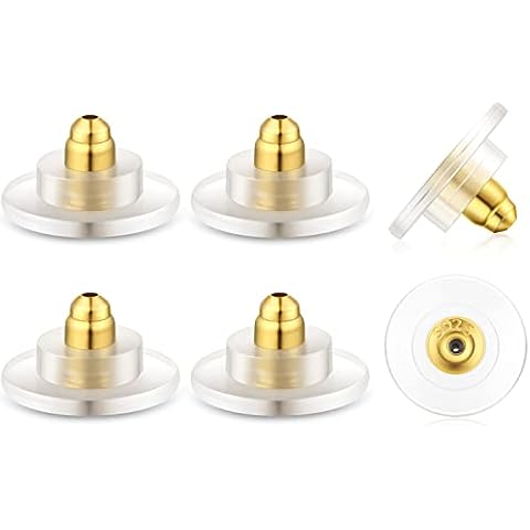 DELECOE Earring Backs,18K Gold Plated 925 Sterling Silver Earring Backs Replacements,Locking Secure Earring Backs for Studs/Droopy Ears,No-Irritate Hypoallergenice Earring Backs 6pcs(Gold) Cover