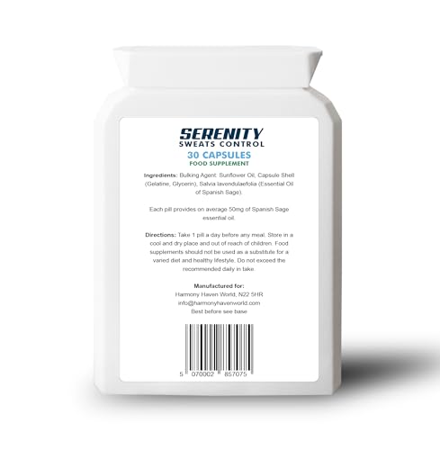 Serenity Sweats Control 30 Capsules - Reduce Excess Sweating, Sweat Less & Stay Dry - 2