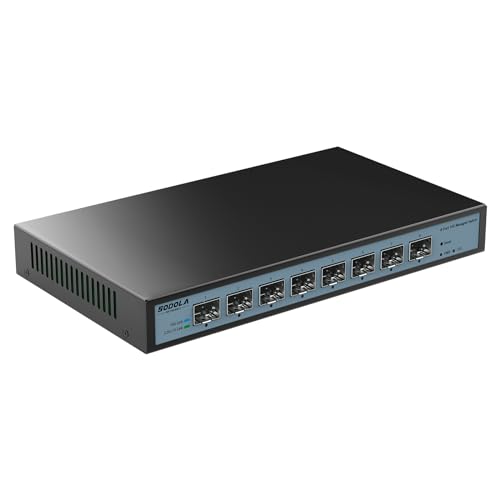 8 Port 10G Web Managed Switch,8X10G SFP+ Ports, Link Aggregation/QoS/VLAN/IGMP, Wall Mounted Fanless 10Gb Multi-gig Network Switch