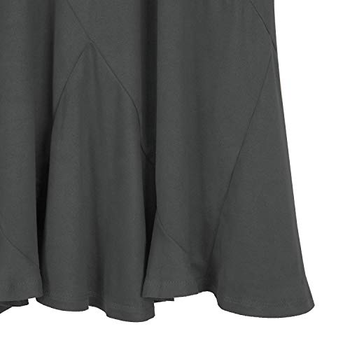 Urban CoCo Women's Faux Suede Elastic Waist Midi Long Skirt A Line Women Flowy Fall Winter Skirts