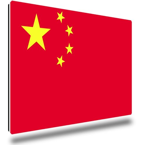 TRIOSK Kühlschrankmagnete Länderflaggen Magnet Flagge China Länder Reise Souvenir Geschenk für Reiselustige Frauen Männer Weltenbummler Kühlschrank stark eckig groß 85x55 mm