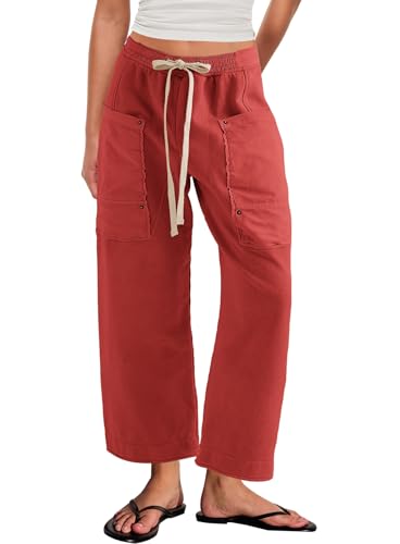 Panadila Women Wide Leg Pants Drawstring Barrel Sweatpants Baggy Cargo Pants Lounge Trousers with Pockets3
