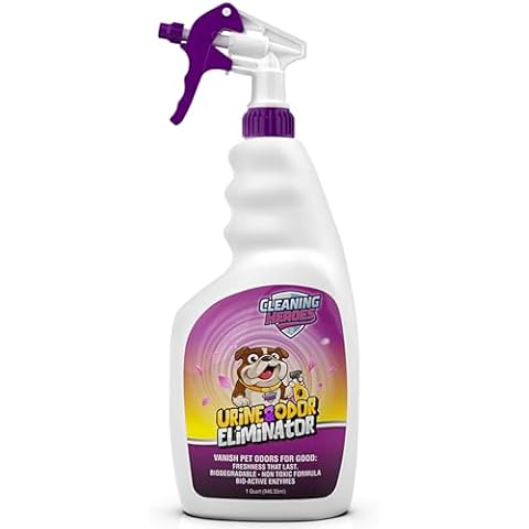 CLEANING HEROES Pet Carpet Cleaner & Urine Odor Eliminator for Strong Odor - 32oz Enzyme Cleaning Spray for Cat & Dog Pee - Spot Cleaner for Carpet Upholstery, Marble, Tile, Wood - Carpet Deodorizer Cover