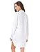 MOQUEEN Womens Button Down Boyfriend Shirt Dress Long Sleeve Basic Blouse Tunic,White,Large