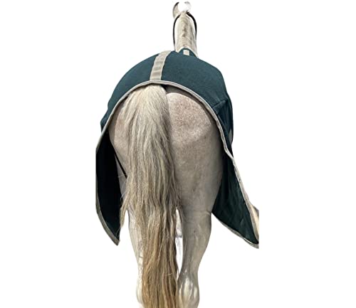 Image of Majestic Ally Anti Pill Fleece Horse Blanket /Sheet with Silver Braided Rope (Hunter Green, 76)