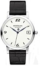 Montblanc Star Classique Automatic Silvery White Dial Black Leather Watch 111590