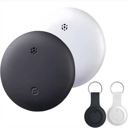 Bluetooth Tracker for Android, Google Certified Key Finder/Luggage Tracker/Item Locator Compatible with Google Find My Device App, Smart Tracking Tag for Keys, Suitcase, Backpack, Wallet(Black+White)