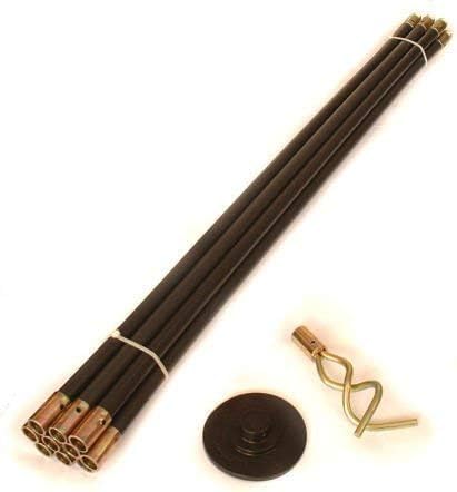 Dunnet Tools Drain Rods, 12-Piece Set, Over 9 Metres, Crimped End Connections - Flexible Drain Rods for Outside Drain, Outdoor Drain Unblocker, Ideal for Fields and Pipes Draining