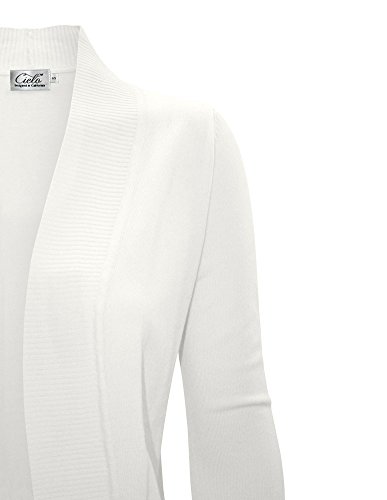 Image of Cielo Women's Solid Basic Open Front Pockets Knit Sweater Cardigan