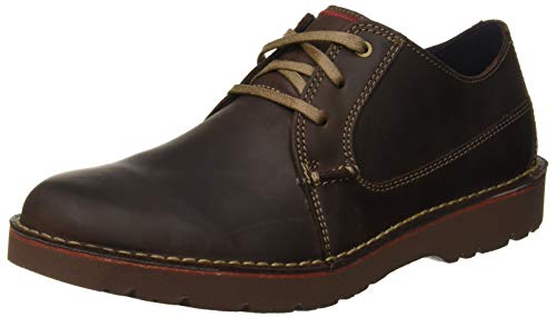 Clarks Vargo Plain, Zapatos de Cordones Derby Hombre, Marrón (Dark Brown), 46 EU