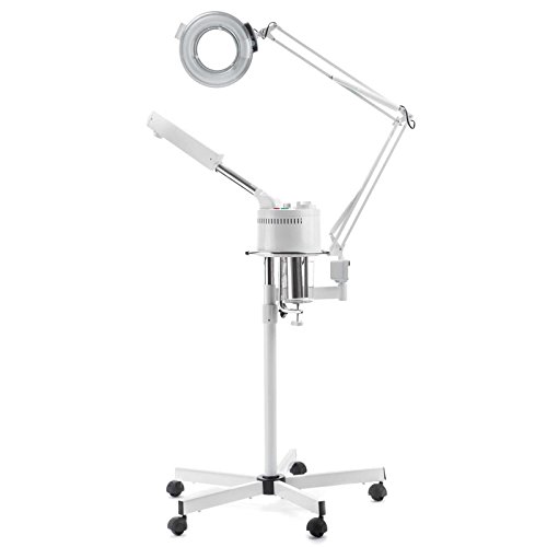 Esthology Professional Salon Multi-Function Ozone Facial Steamer w/ 5 Diopter Magnification Lamp
