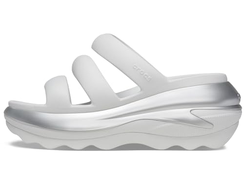 Crocs Unisex Mega Crush Triple Strap Platform Sandals Moonlight/Silver Metallic Men 8 Women 10 Medium4