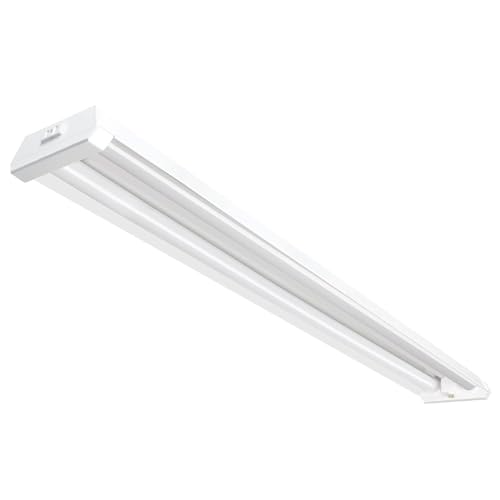 Feit Electric 4ft LED Dual Lamp Shop Light, 4500 Lumens, 4000K Cool White, Flush/Hanging Mount, Ideal for Garages & Workshops, 45W LED Garage & Workshop Lighting, 50,000 Hour Lifespan, SHOP/4X2/840/V1