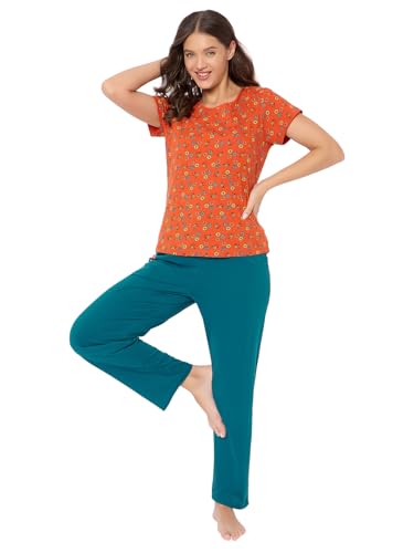 Image of Clovia Women Cotton Night Suit- Printed, Top & Pyjama Set