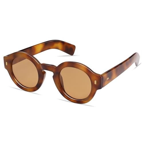 Image of VANLINKER Vintage Round Polarized Sunglasses for Women Men Trendy Shades Retro Circle Sun Glasses VL9743