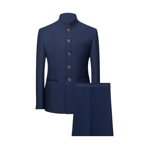 Men Chinese Traditional Uniform Suit Mandarin Collar Blazer