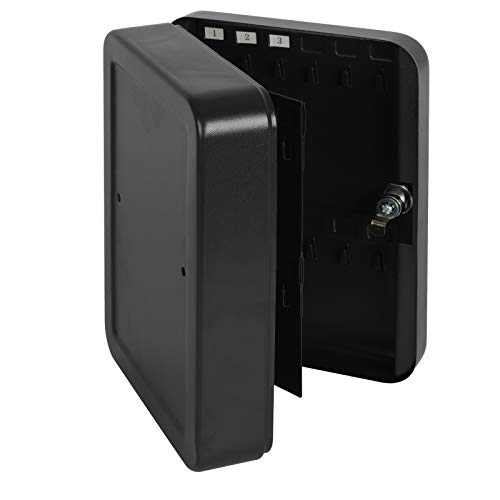 Kyodoled Key Cabinet Wall Mount,Locking Key Organizer,Key Lock Box With Key,Key Management With Key Lock,48 Key Hooks & Tags Key Lab,10"X7"X3" Black #TOP5