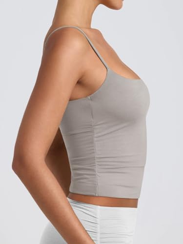 Image of PINKMSTYLE Women's Basic Double Lined Scoop Neck Tank Tops Adjustable Cami Tank Summer Sleeveless Tops