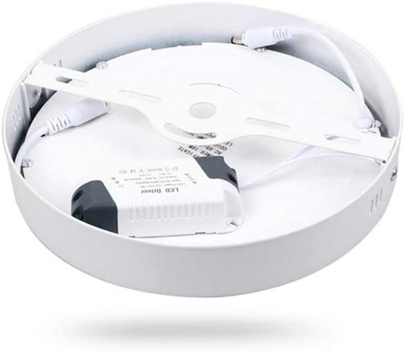 CABLEPELADO Pack 5 Plafones LED 18W redondo | Instalación en superficie | Marco blanco aluminio | Medida 220 mm de diámetro x 40 mm altura | Luz Neutra 4200K | 1600 Lumens | Clase A - 5 unidades