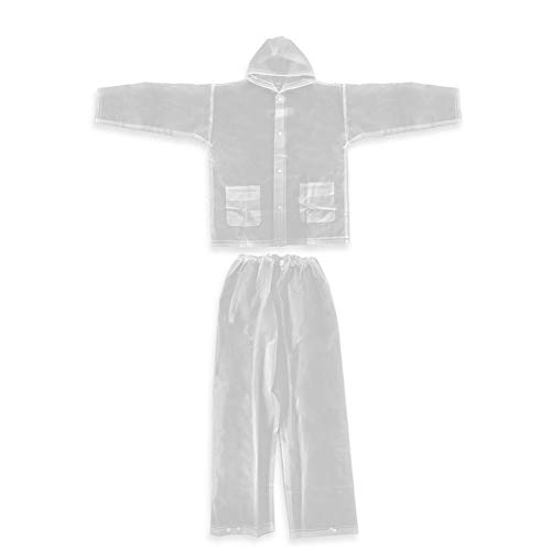 Vbestlife Capa de chuva de EVA transparente para homens e mulheres, impermeável, com capuz, Transpar