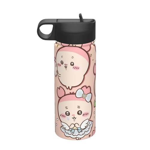 ステンレスカップ ちいかわ カニちゃん コーヒーカップ 車用 タンブラー かわいい 大容量 保温 保冷 真空断熱 蓋付き 水筒 ウォーターボトル 取っ手付き 持ち運びやすい スポーツ アウトドア オフィス 家庭用 車用 男女兼用 誕生日プレゼント 500m