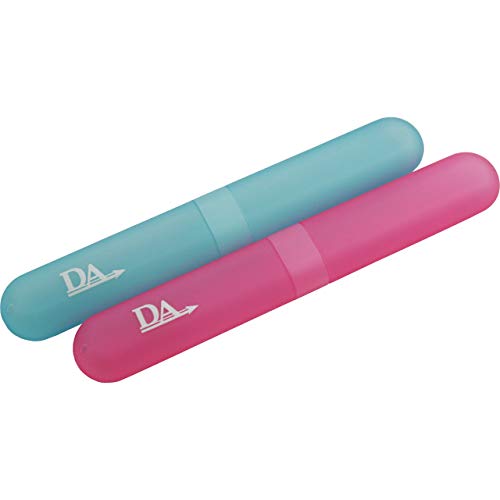 Dental Aesthetics 2 x Toothbrush Case Travel Cover ~ 1 Pink & 1 Blue