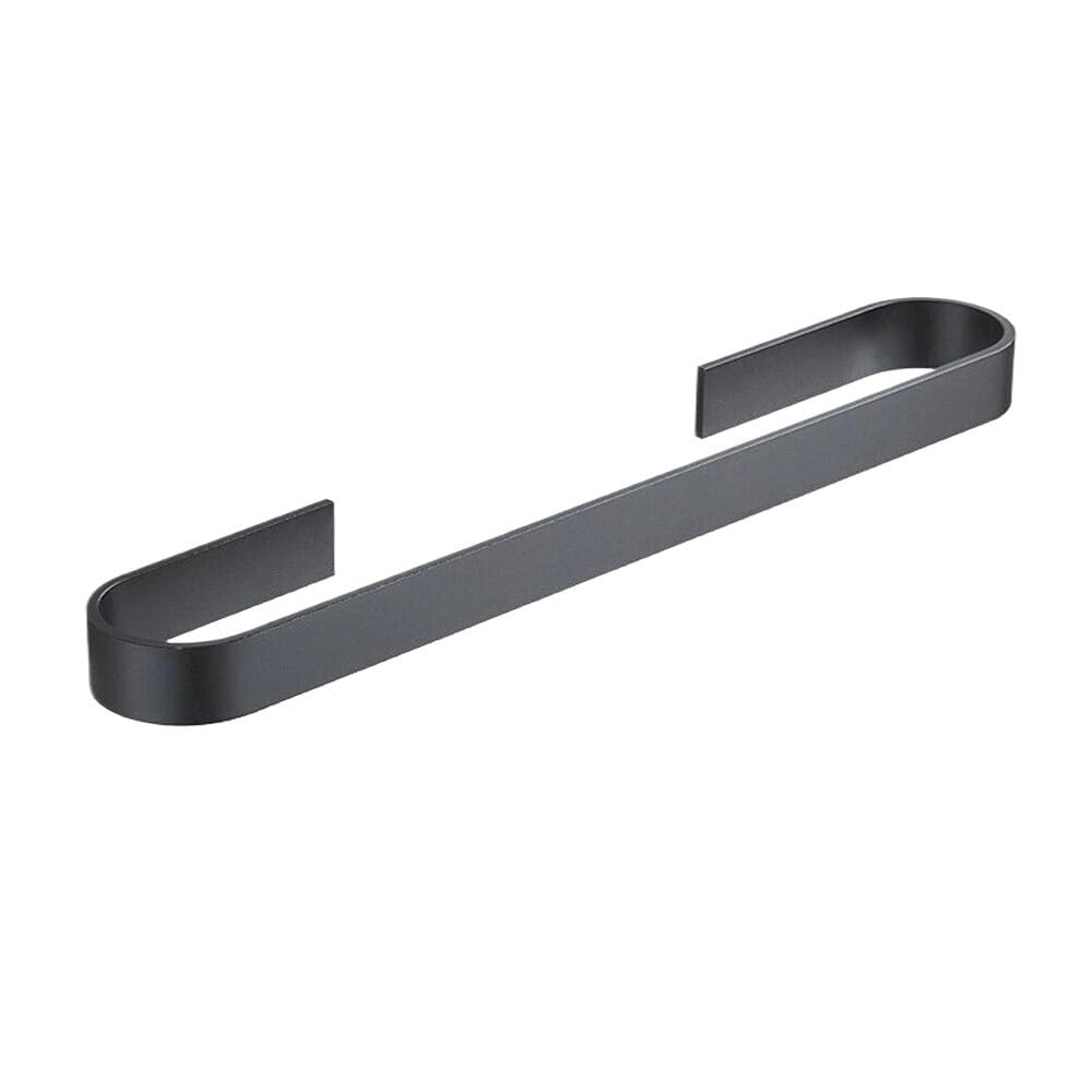 Towel Rail Punch-free Towel Holder Bathroom S Rack Hanger Black Silver Stainless Steel Wall Hanging Organizer Storage Shelf(BLACK 25CM)