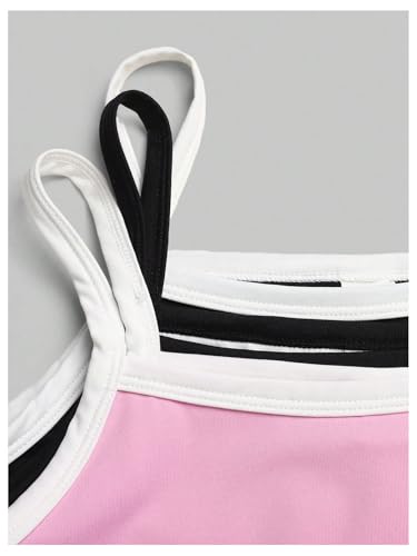 Image of SOLY HUX Girl's Tank Tops 3 Packs Cute Ruched Spaghetti Strap Camisole Slim Fit Undershirts