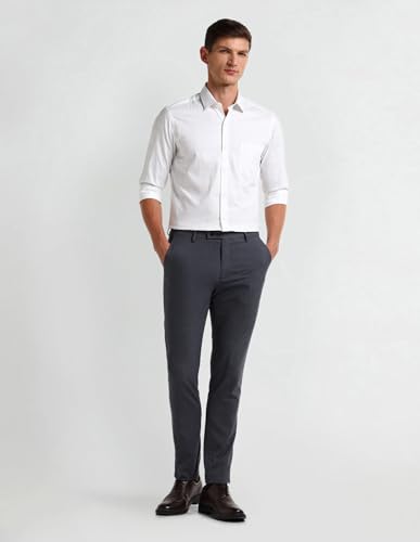 Image of Arrow Solid Slim Fit Mens Formal Shirt - 100% Cotton, Breathable & Comfortable, Full Sleeves Shirts for Men