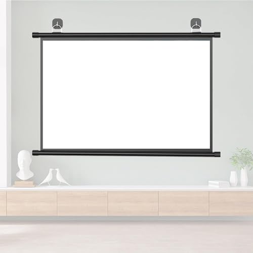 Pantalla manual retractable para proyector 72 pulg 16:9 miniatura 1