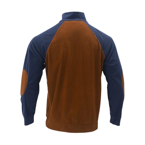 ADHOWBEW Mens Sweater Thermal Winter Clothes Stand Collar Fall Corduroy Crewneck Long Sleeve Vintage Casual Button Sweatshirt3