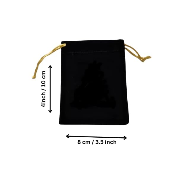 Taj Fragrances Little Velvet Drawstring Pouches, Cloth Bags for Jewelry - Small (3.5 X 4 inches, Black) (20) - Image 3