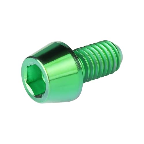Image of Titanium Ti Bolt M5x9 16 18 20 25 30 35 40 45 50 55 60mm Tapered Head Screws Pack of 4 (M5x9mm, Green)