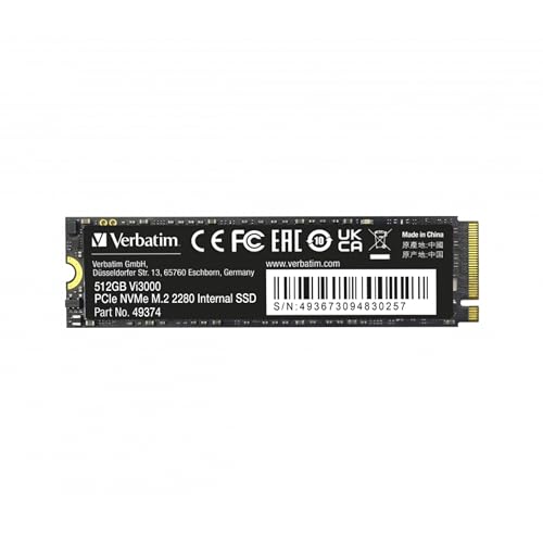 Verbatim 512GB SSD Vi3000 Internal Solid State Hard Drive PCIe NVMe M.2 2280