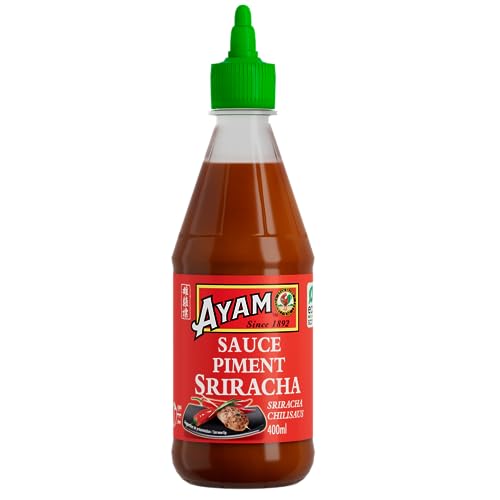 AYAM Sauce Piment Sriracha | Épicée | Piments frais écrasés | Saveurs Authentiques d'Asie | Haute Qualité | Alimentation Saine | Sans gluten | Sans...