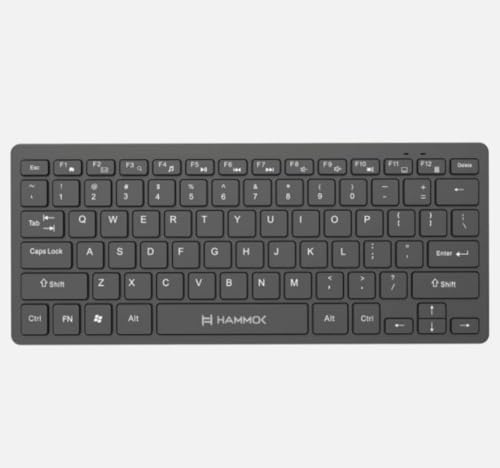 Image of Hammok Guts Mini USB Keyboard, Wired, Black, Small, Space Saving, Water Resistant, Ultra Thin, Chiclet Keys, Silent Typing