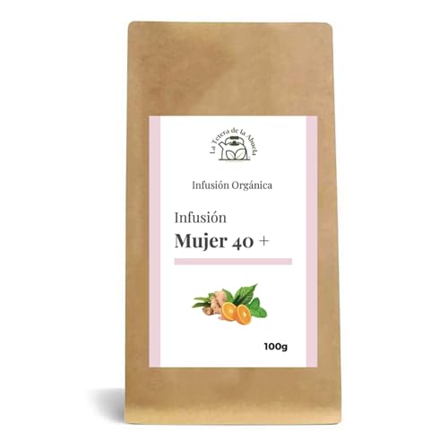Infusión Orgánica Mujer 40+ 100 g – Alivio Natural para Menopausia, Retención de Líquidos y Estrés – Con Salvia, Melisa, Jengibre – A Granel, Ecológica