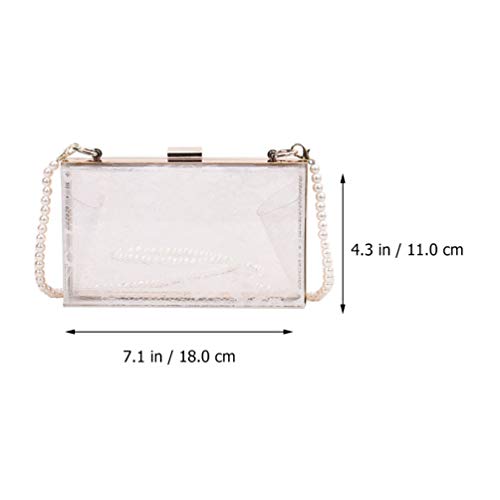 KESYOO Bolsa de Acrílico Bolsa de Renda Elegante Bolsa de Noite Com Alça de Corrente de Pérola Bolsa
