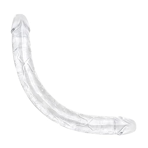 40cm De Largo Diámetro 4.5cm Dildo Transparente De Doble Extremo Y Vaginal Realista Suave Y Flexible Con Venas Y Glande - Juguetes Sexuales Para Adultos Para Mujeres Hombres Lesbianas