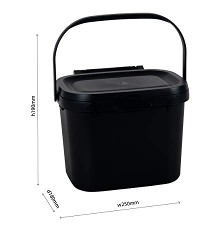 Addis Everyday Kitchen Food Waste Compost Caddy Bin, 4.5 Litre, Air Blue