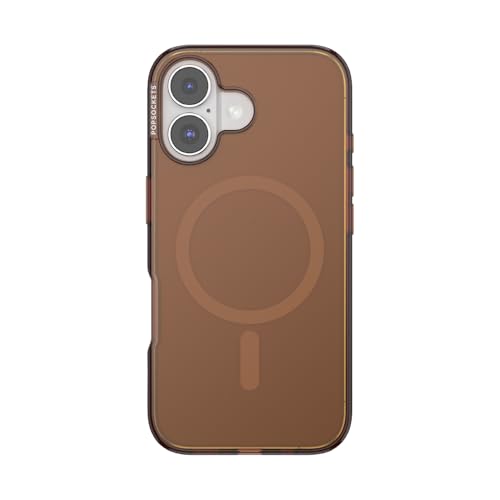 Image of PopSockets Polycarbonate iPhone 16 Case Compatible with Magsafe, Phone Case for iPhone 16, Wireless Charging Compatible, Case Back Cover Only - Amber