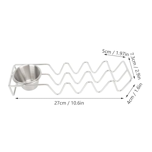 Mumusuki Taco Stand, Stainless Steel Taco Tray with Sauce Bowl, Taco Shell , for Home Kitchen or Restaurant Use (stainless steel #12)