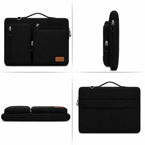 Image of Laptop Shoulder Sling Bag, Executive Business Travel Messenger Bag for Men & Women, Luxury Protective Laptop Case Compatible with MacBook, HP, Dell, Lenovo, Asus (Dark Brown)