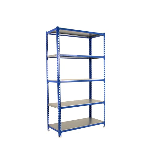 Estantería metálica Simonclick de 5 alturas en azul y galva 2